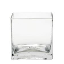 Cube glass vases for floral arrangements and wedding centrepieces